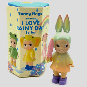 New Unbranded Kewpie/Angel Mini Figure in Rainy Coat Rabbit Costume, Open Box